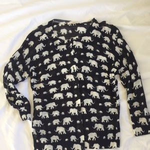 Ann Taylor LOFT Navy Elephant Cardigan NWOT